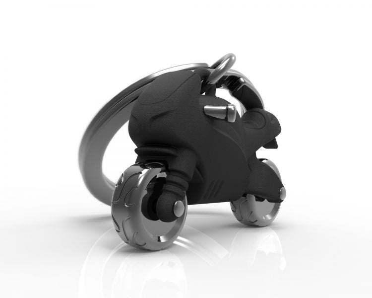 Porte Clés Moto Sportive Noire Mate