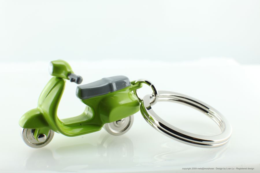 Schlüsselanhänger Retro-Scooter Grün