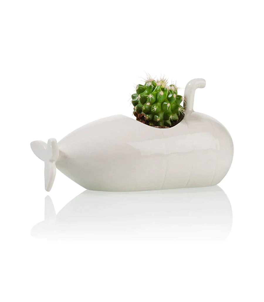 Pot de Fleur Sous-marin Blanc