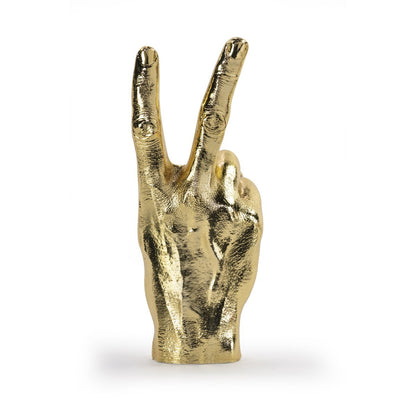 Sculpture Hand Peace - Golden