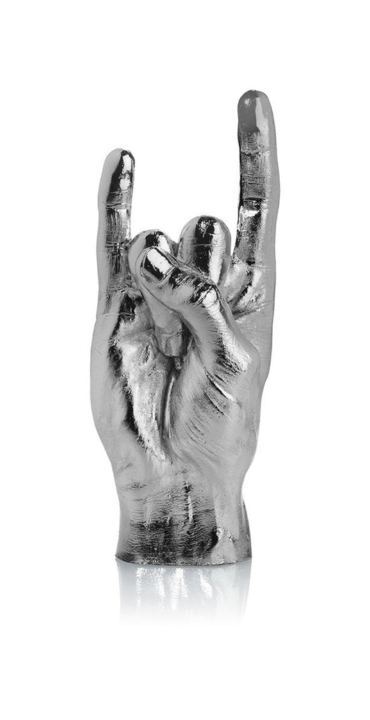 Escultura de mão você rock - prata