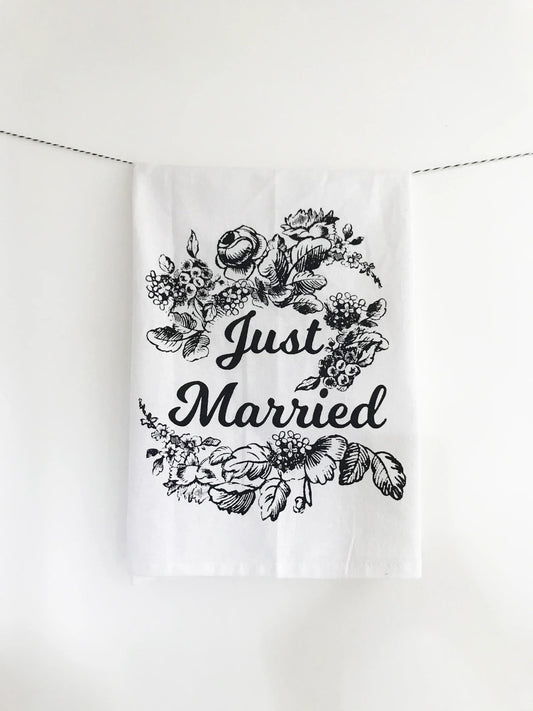 Just Married tea towel