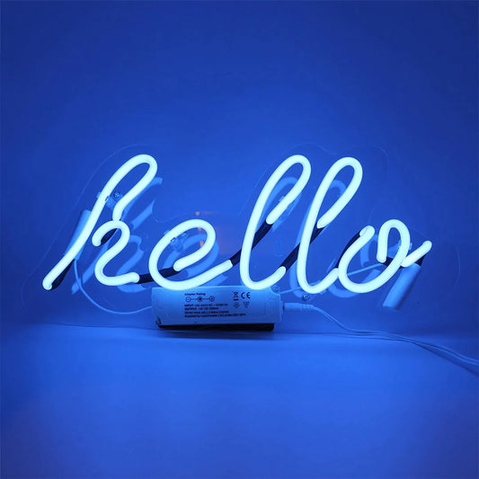 Néon Mural - Hello Bleu