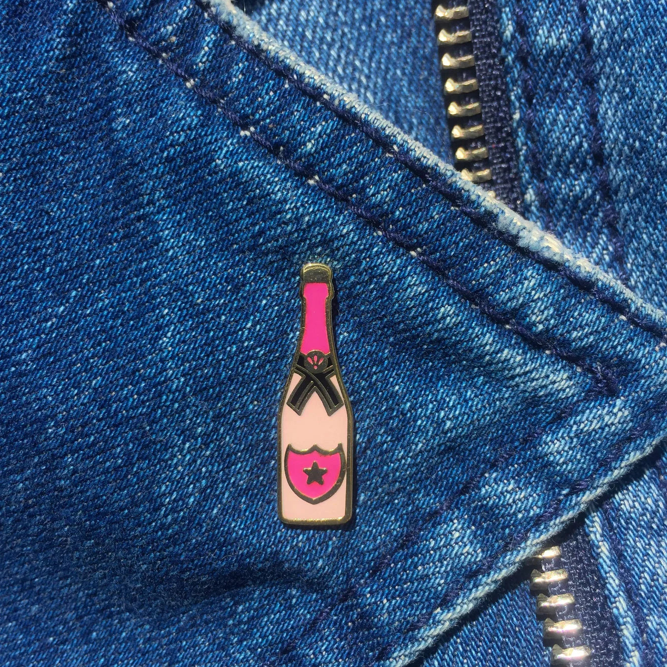 Rosé Champagne Bottle Pin