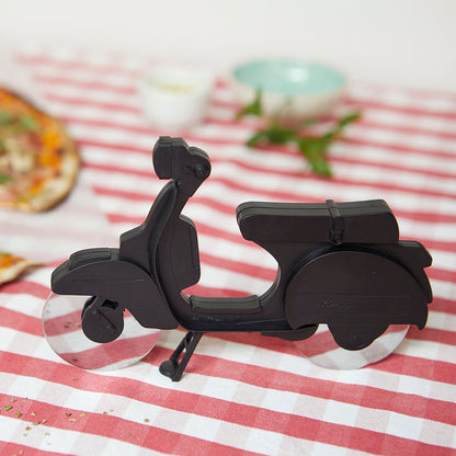 Cortador de Pizza Scooter Retro Negro