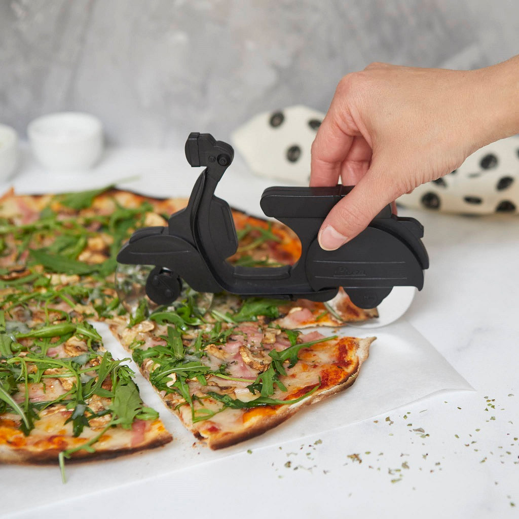 Cortador de Pizza Scooter Retro Negro