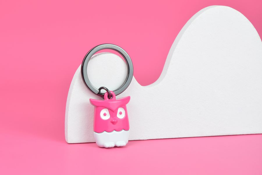 Porte clés Hibou Rose