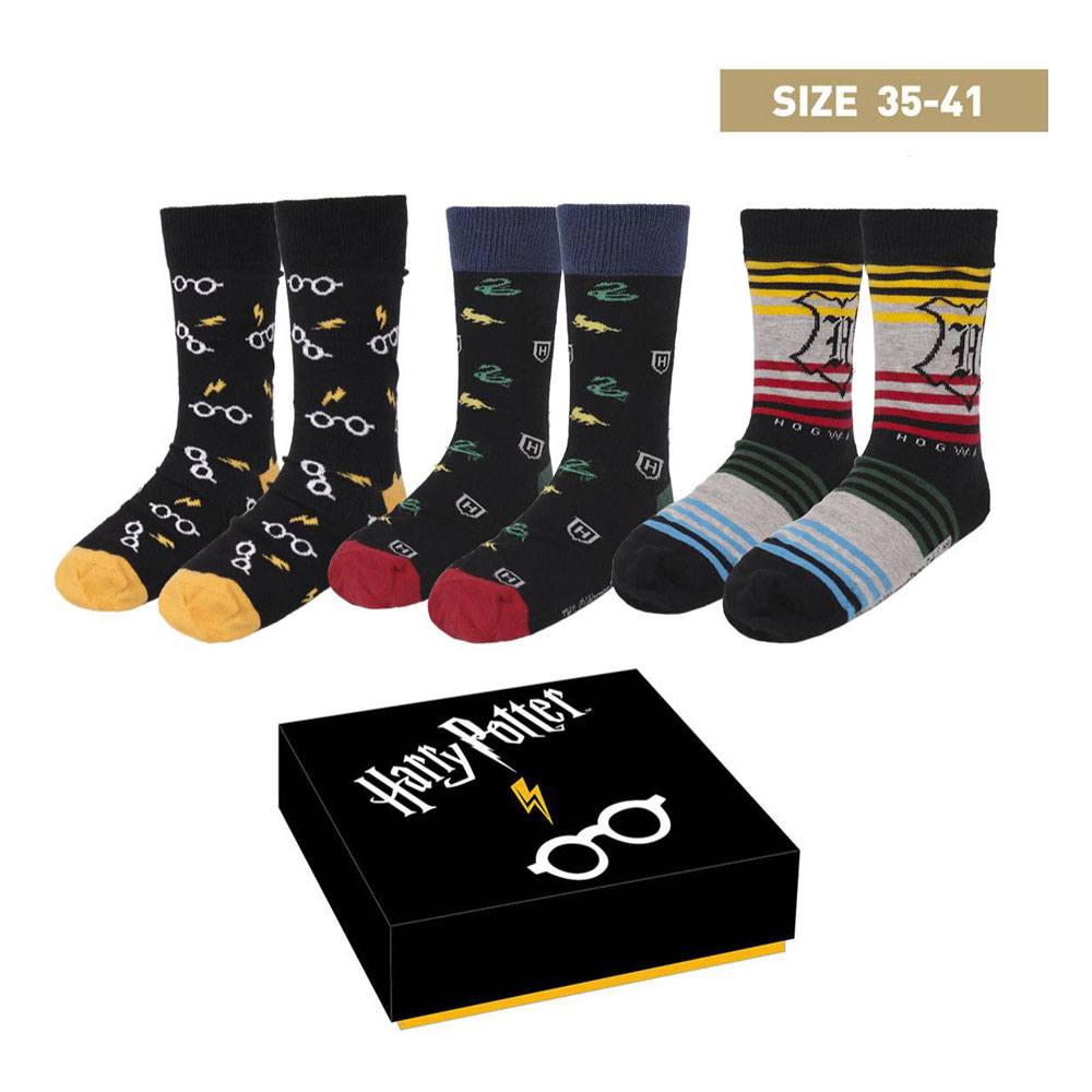 Pack 3 Pairs of Harry Potter Socks - Crests 