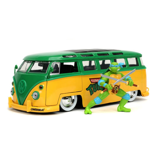 Teenage Mutant Ninja Turtles 1/24 Hollywood Rides 1962 VW combi avec Leonardo Jada Toys | TMNT Funko